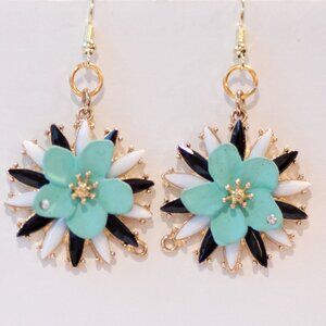 Black, White and Turquoise Earrings